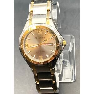Armitron 20/4309TTP Mens Watch 38mm New Battery WR 165ft Wrist 5.25-5.5 Date